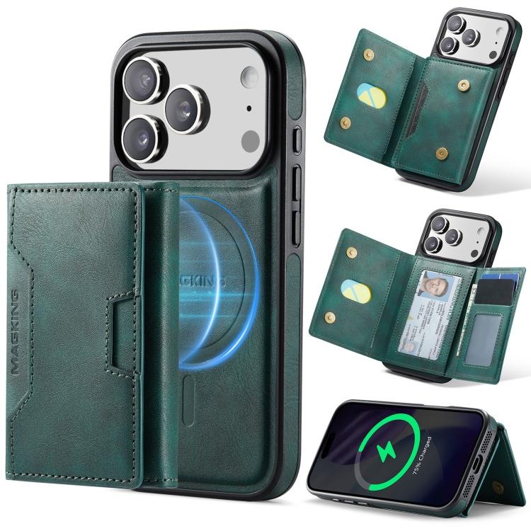 MAGKING K4 Series MagSafe RFID Tri-fold Card Bag Detachable Phone Case, For iPhone 18 Pro / 17 Pro, For iPhone 18 Pro Max / 17 Pro Max, For iPhone 17e / 16e, For iPhone 17