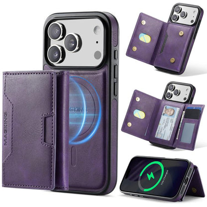 MAGKING K4 Series MagSafe RFID Tri-fold Card Bag Detachable Phone Case, For iPhone 18 Pro / 17 Pro, For iPhone 18 Pro Max / 17 Pro Max, For iPhone 17e / 16e, For iPhone 17