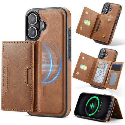 MAGKING K4 Series MagSafe RFID Tri-fold Card Bag Detachable Phone Case, For iPhone 18 Pro / 17 Pro, For iPhone 18 Pro Max / 17 Pro Max, For iPhone 17e / 16e, For iPhone 17