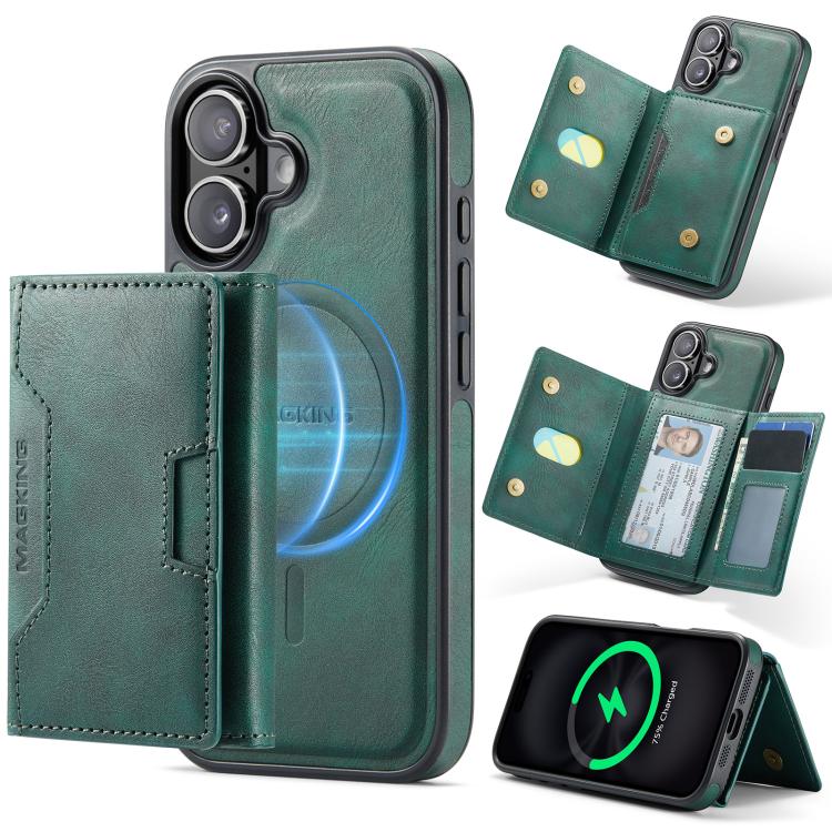 MAGKING K4 Series MagSafe RFID Tri-fold Card Bag Detachable Phone Case, For iPhone 18 Pro / 17 Pro, For iPhone 18 Pro Max / 17 Pro Max, For iPhone 17e / 16e, For iPhone 17