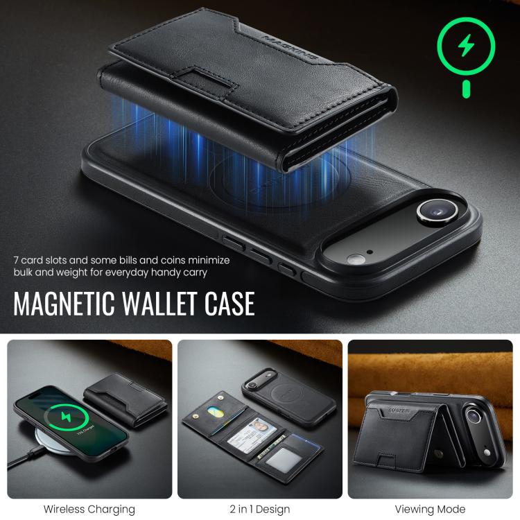 MAGKING K4 Series MagSafe RFID Tri-fold Card Bag Detachable Phone Case, For iPhone Air, For iPhone 16 Pro Max, For iPhone 16 Pro, For iPhone 16 Plus