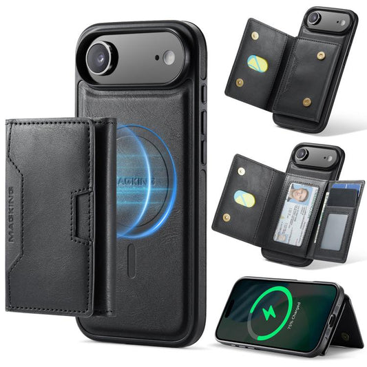 MAGKING K4 Series MagSafe RFID Tri-fold Card Bag Detachable Phone Case, For iPhone Air, For iPhone 16 Pro Max, For iPhone 16 Pro, For iPhone 16 Plus