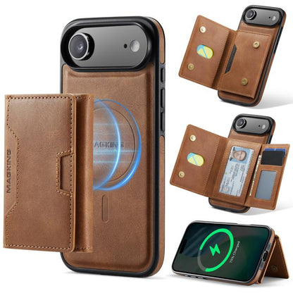 MAGKING K4 Series MagSafe RFID Tri-fold Card Bag Detachable Phone Case, For iPhone Air, For iPhone 16 Pro Max, For iPhone 16 Pro, For iPhone 16 Plus