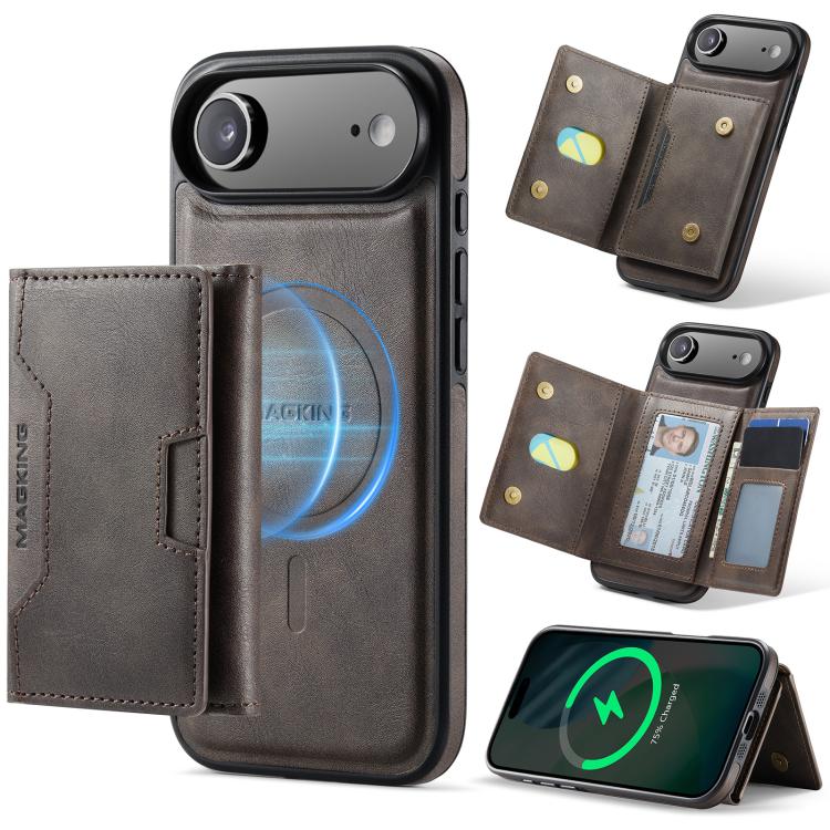 MAGKING K4 Series MagSafe RFID Tri-fold Card Bag Detachable Phone Case, For iPhone Air, For iPhone 16 Pro Max, For iPhone 16 Pro, For iPhone 16 Plus