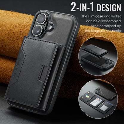 MAGKING K4 Series MagSafe RFID Tri-fold Card Bag Detachable Phone Case, For iPhone 16, For iPhone 15 Pro Max, For iPhone 15 Pro, For iPhone 15 Plus