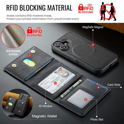 MAGKING K4 Series MagSafe RFID Tri-fold Card Bag Detachable Phone Case, For iPhone 16, For iPhone 15 Pro Max, For iPhone 15 Pro, For iPhone 15 Plus
