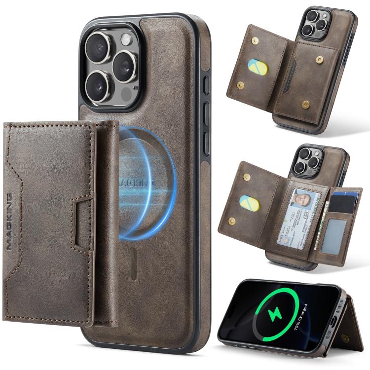 MAGKING K4 Series MagSafe RFID Tri-fold Card Bag Detachable Phone Case, For iPhone Air, For iPhone 16 Pro Max, For iPhone 16 Pro, For iPhone 16 Plus