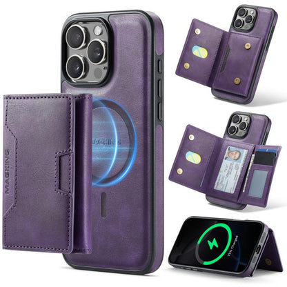 MAGKING K4 Series MagSafe RFID Tri-fold Card Bag Detachable Phone Case, For iPhone Air, For iPhone 16 Pro Max, For iPhone 16 Pro, For iPhone 16 Plus