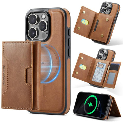 MAGKING K4 Series MagSafe RFID Tri-fold Card Bag Detachable Phone Case, For iPhone Air, For iPhone 16 Pro Max, For iPhone 16 Pro, For iPhone 16 Plus