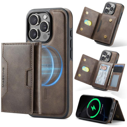 MAGKING K4 Series MagSafe RFID Tri-fold Card Bag Detachable Phone Case, For iPhone Air, For iPhone 16 Pro Max, For iPhone 16 Pro, For iPhone 16 Plus