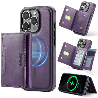 MAGKING K4 Series MagSafe RFID Tri-fold Card Bag Detachable Phone Case, For iPhone Air, For iPhone 16 Pro Max, For iPhone 16 Pro, For iPhone 16 Plus