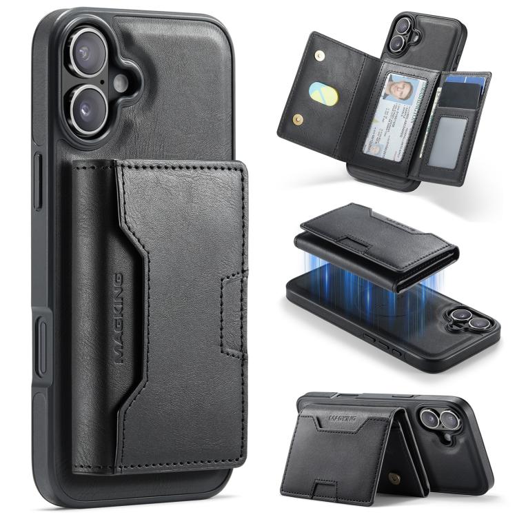MAGKING K4 Series MagSafe RFID Tri-fold Card Bag Detachable Phone Case, For iPhone Air, For iPhone 16 Pro Max, For iPhone 16 Pro, For iPhone 16 Plus
