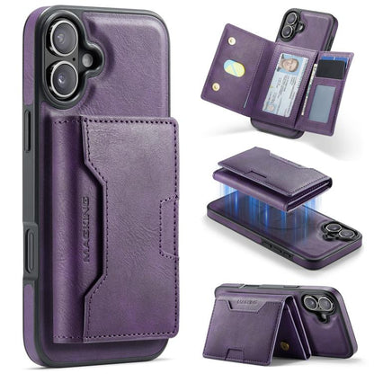 MAGKING K4 Series MagSafe RFID Tri-fold Card Bag Detachable Phone Case, For iPhone Air, For iPhone 16 Pro Max, For iPhone 16 Pro, For iPhone 16 Plus