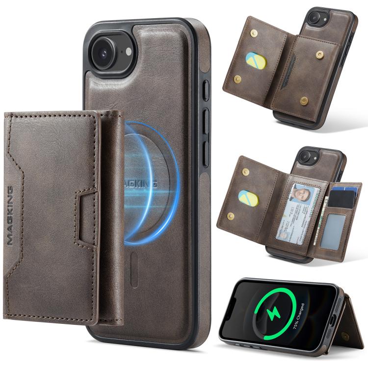 MAGKING K4 Series MagSafe RFID Tri-fold Card Bag Detachable Phone Case, For iPhone 18 Pro / 17 Pro, For iPhone 18 Pro Max / 17 Pro Max, For iPhone 17e / 16e, For iPhone 17