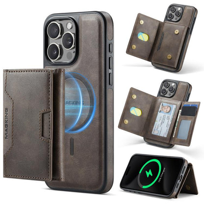 MAGKING K4 Series MagSafe RFID Tri-fold Card Bag Detachable Phone Case, For iPhone 16, For iPhone 15 Pro Max, For iPhone 15 Pro, For iPhone 15 Plus