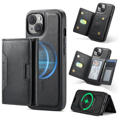 MAGKING K4 Series MagSafe RFID Tri-fold Card Bag Detachable Phone Case, For iPhone 15, For iPhone 14 Plus, For iPhone 14, For iPhone 14 Pro