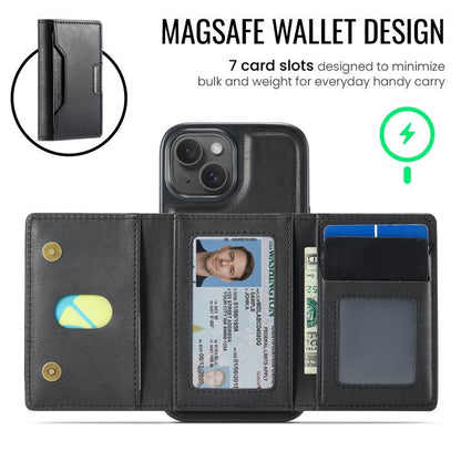 MAGKING K4 Series MagSafe RFID Tri-fold Card Bag Detachable Phone Case, For iPhone 15, For iPhone 14 Plus, For iPhone 14, For iPhone 14 Pro