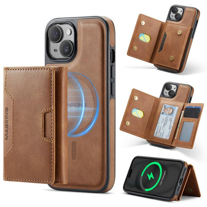MAGKING K4 Series MagSafe RFID Tri-fold Card Bag Detachable Phone Case, For iPhone 15, For iPhone 14 Plus, For iPhone 14, For iPhone 14 Pro