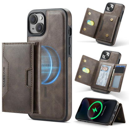 MAGKING K4 Series MagSafe RFID Tri-fold Card Bag Detachable Phone Case, For iPhone 15, For iPhone 14 Plus, For iPhone 14, For iPhone 14 Pro