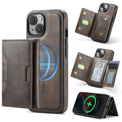 MAGKING K4 Series MagSafe RFID Tri-fold Card Bag Detachable Phone Case, For iPhone 15, For iPhone 14 Plus, For iPhone 14, For iPhone 14 Pro