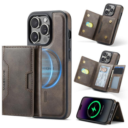 MAGKING K4 Series MagSafe RFID Tri-fold Card Bag Detachable Phone Case, For iPhone 15, For iPhone 14 Plus, For iPhone 14, For iPhone 14 Pro