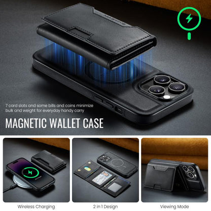 MAGKING K4 Series MagSafe RFID Tri-fold Card Bag Detachable Phone Case, For iPhone 14 Pro Max