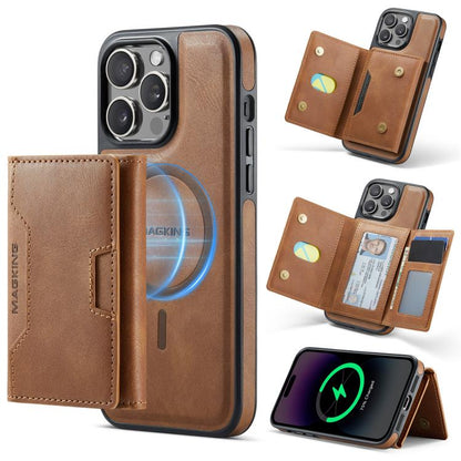 MAGKING K4 Series MagSafe RFID Tri-fold Card Bag Detachable Phone Case, For iPhone 14 Pro Max