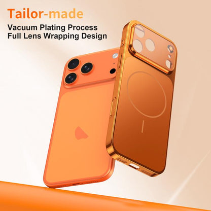Corning Glass Plating Large Window MagSafe Phone Case, For iPhone 16 Pro Max, For iPhone 16 Pro, For iPhone 16, For iPhone 15 Pro Max