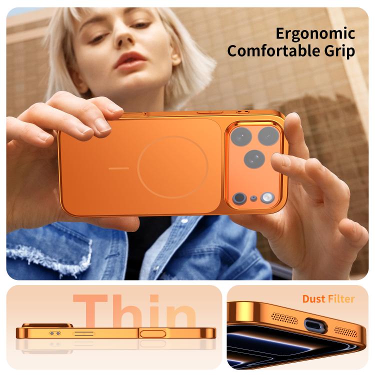 Corning Glass Plating Large Window MagSafe Phone Case, For iPhone 16 Pro Max, For iPhone 16 Pro, For iPhone 16, For iPhone 15 Pro Max