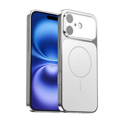 Corning Glass Plating Large Window MagSafe Phone Case, For iPhone 16 Pro Max, For iPhone 16 Pro, For iPhone 16, For iPhone 15 Pro Max