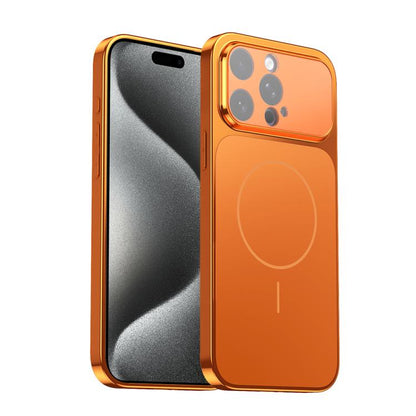 Corning Glass Plating Large Window MagSafe Phone Case, For iPhone 16 Pro Max, For iPhone 16 Pro, For iPhone 16, For iPhone 15 Pro Max