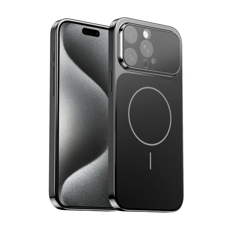 Corning Glass Plating Large Window MagSafe Phone Case, For iPhone 16 Pro Max, For iPhone 16 Pro, For iPhone 16, For iPhone 15 Pro Max