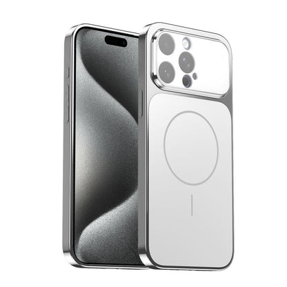 Corning Glass Plating Large Window MagSafe Phone Case, For iPhone 16 Pro Max, For iPhone 16 Pro, For iPhone 16, For iPhone 15 Pro Max