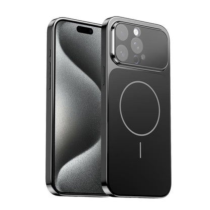 Corning Glass Plating Large Window MagSafe Phone Case, For iPhone 15 Pro, For iPhone 15, For iPhone 14, For iPhone 14 Pro