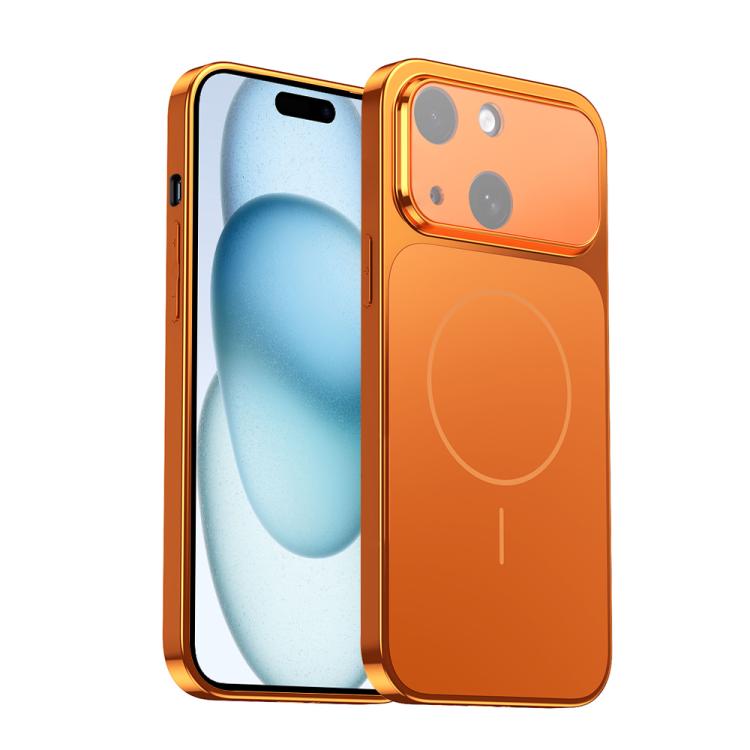 Corning Glass Plating Large Window MagSafe Phone Case, For iPhone 15 Pro, For iPhone 15, For iPhone 14, For iPhone 14 Pro