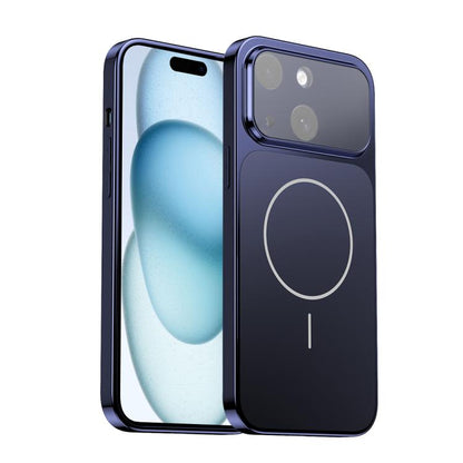 Corning Glass Plating Large Window MagSafe Phone Case, For iPhone 15 Pro, For iPhone 15, For iPhone 14, For iPhone 14 Pro