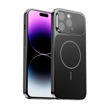 Corning Glass Plating Large Window MagSafe Phone Case, For iPhone 15 Pro, For iPhone 15, For iPhone 14, For iPhone 14 Pro