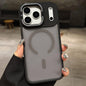 Skin Feel Frosted Metal Lens Holder MagSafe Magnetic Phone Case, For iPhone 17 Pro Max, For iPhone 17 Pro, For iPhone 17
