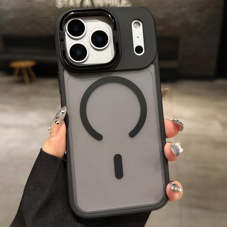 Skin Feel Frosted Metal Lens Holder MagSafe Magnetic Phone Case, For iPhone 17 Pro Max, For iPhone 17 Pro, For iPhone 17