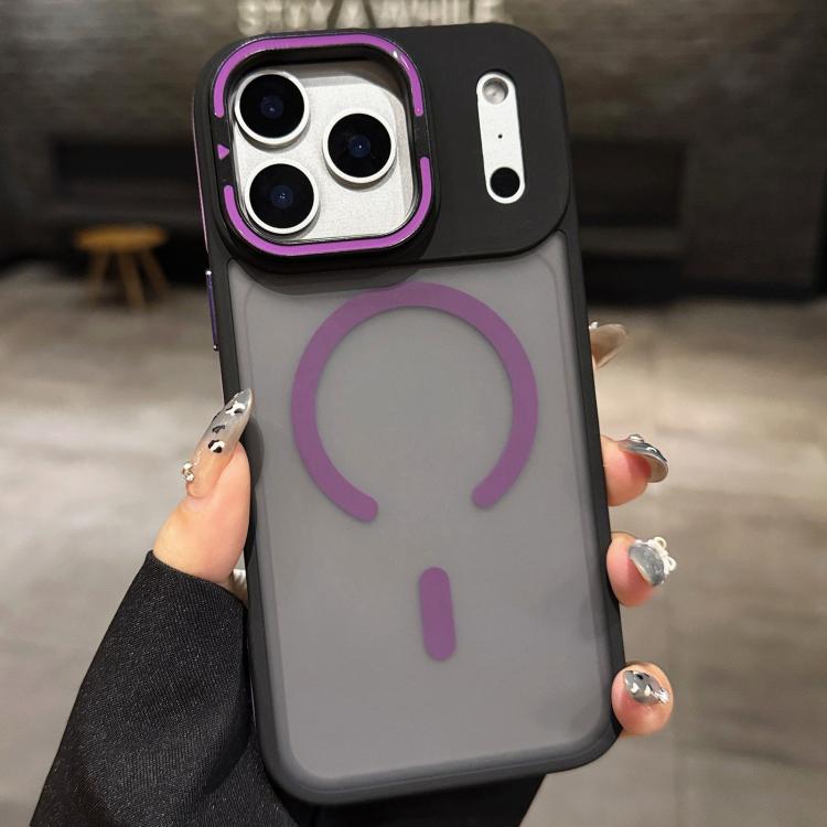 Skin Feel Frosted Metal Lens Holder MagSafe Magnetic Phone Case, For iPhone 17 Pro Max, For iPhone 17 Pro, For iPhone 17