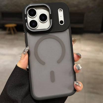 Skin Feel Frosted Metal Lens Holder MagSafe Magnetic Phone Case, For iPhone 17 Pro Max, For iPhone 17 Pro, For iPhone 17