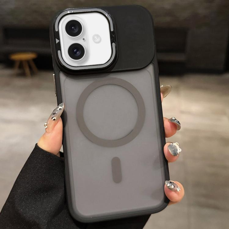 Skin Feel Frosted Metal Lens Holder MagSafe Magnetic Phone Case, For iPhone 17 Pro Max, For iPhone 17 Pro, For iPhone 17