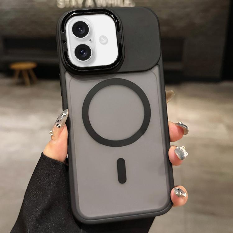 Skin Feel Frosted Metal Lens Holder MagSafe Magnetic Phone Case, For iPhone 17 Pro Max, For iPhone 17 Pro, For iPhone 17