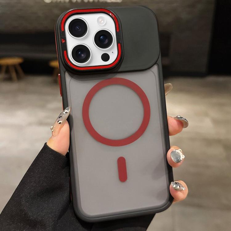Skin Feel Frosted Metal Lens Holder MagSafe Magnetic Phone Case, For iPhone Air, For iPhone 16 Pro Max, For iPhone 16 Pro