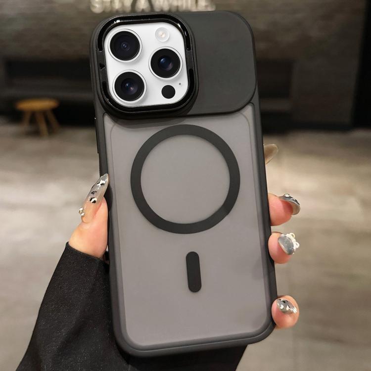 Skin Feel Frosted Metal Lens Holder MagSafe Magnetic Phone Case, For iPhone Air, For iPhone 16 Pro Max, For iPhone 16 Pro
