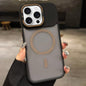 Skin Feel Frosted Metal Lens Holder MagSafe Magnetic Phone Case, For iPhone Air, For iPhone 16 Pro Max, For iPhone 16 Pro