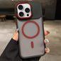 Skin Feel Frosted Metal Lens Holder MagSafe Magnetic Phone Case, For iPhone 16 Plus, For iPhone 16, For iPhone 15 Pro Max