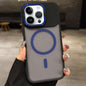 Skin Feel Frosted Metal Lens Holder MagSafe Magnetic Phone Case, For iPhone 14 Pro, For iPhone 14 Pro Max, For iPhone 13 Pro Max