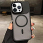 Skin Feel Frosted Metal Lens Holder MagSafe Magnetic Phone Case, For iPhone 14 Pro, For iPhone 14 Pro Max, For iPhone 13 Pro Max
