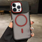 Skin Feel Frosted Metal Lens Holder MagSafe Magnetic Phone Case, For iPhone 13 Pro, For iPhone 13, For iPhone 12